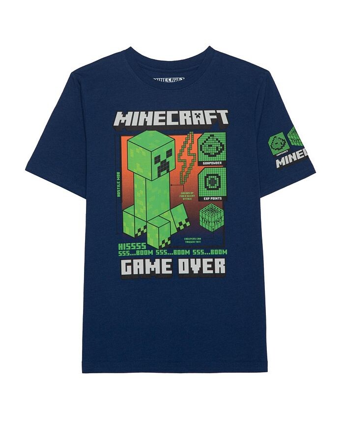 

Футболка с короткими рукавами и круглым вырезом Big Boys Minecraft Hybrid, синий