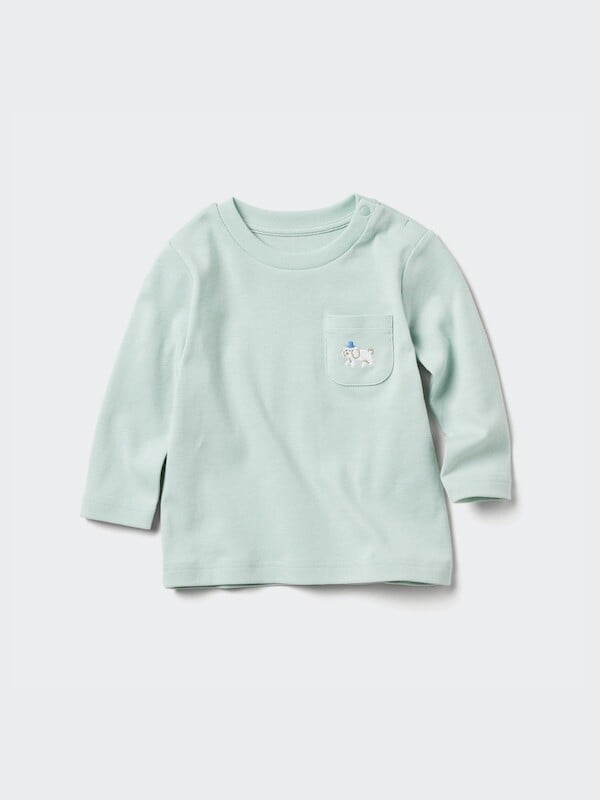 

Футболка с длинным рукавом Uniqlo, зеленый