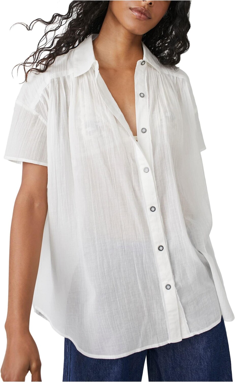 

Рубашка с плавающей застежкой Free People, цвет Optic White