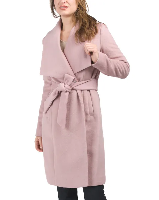 

Пальто с запахом из смесовой шерсти Cole Haan, цвет Dusty Rose