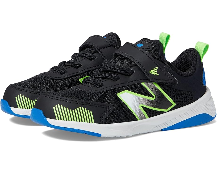 Кроссовки New Balance 545 Bungee Lace with Hook-and-Loop Top Strap, цвет Black/Pixel Green