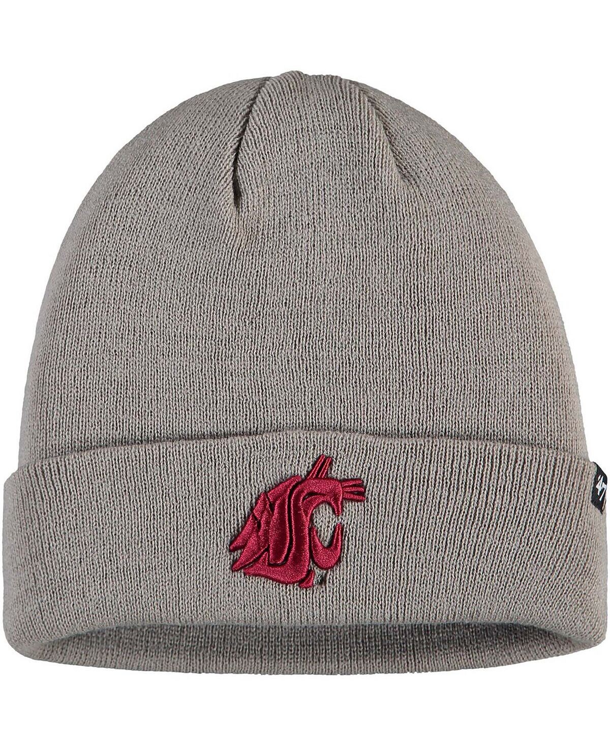 

Мужская серая вязаная шапка Washington State Cougars с поднятыми манжетами '47 Brand