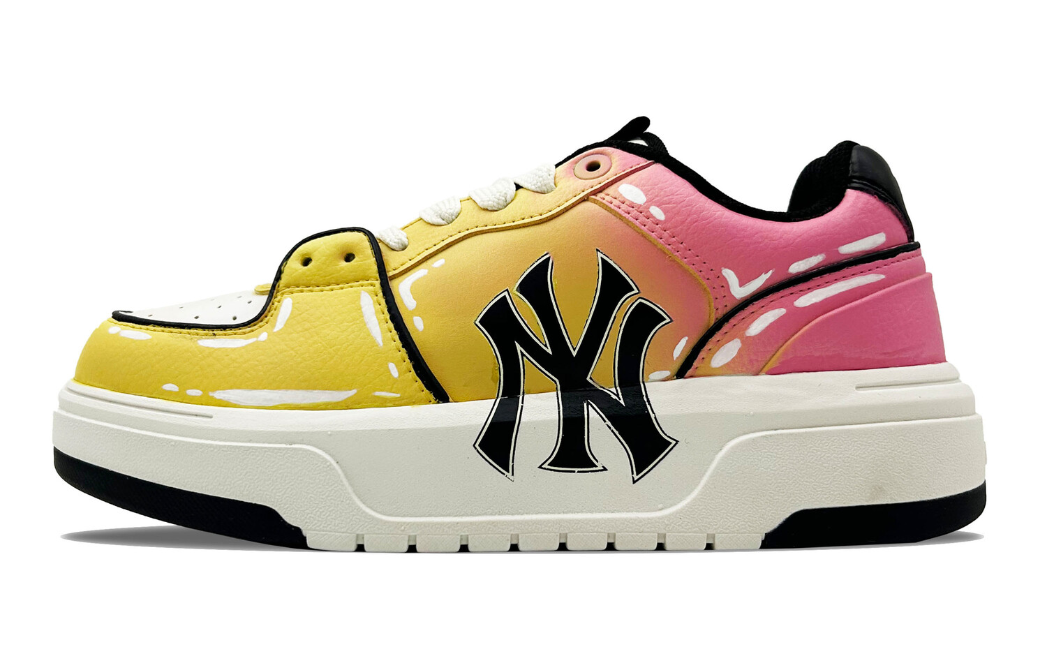 

Кроссовки MLB Chunky Liner Skateboarding Shoes Unisex Low-top Yellow, розовый
