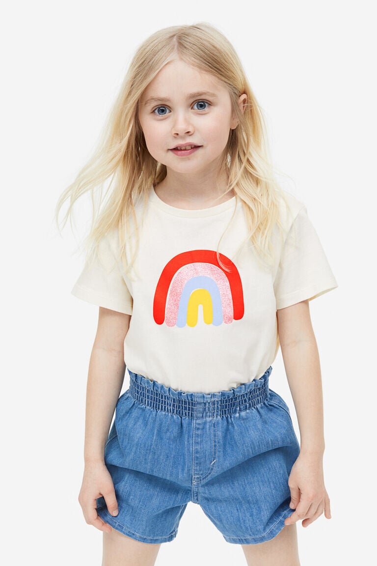 

5 пар топов из джерси с принтом H&M, розовый