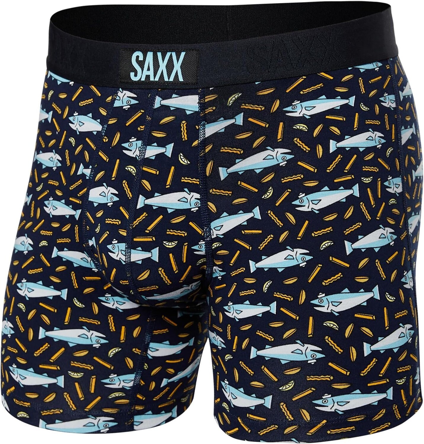 

Трусы-боксеры Vibe Super Soft Boxer SAXX UNDERWEAR, цвет Fish & Chips/Navy