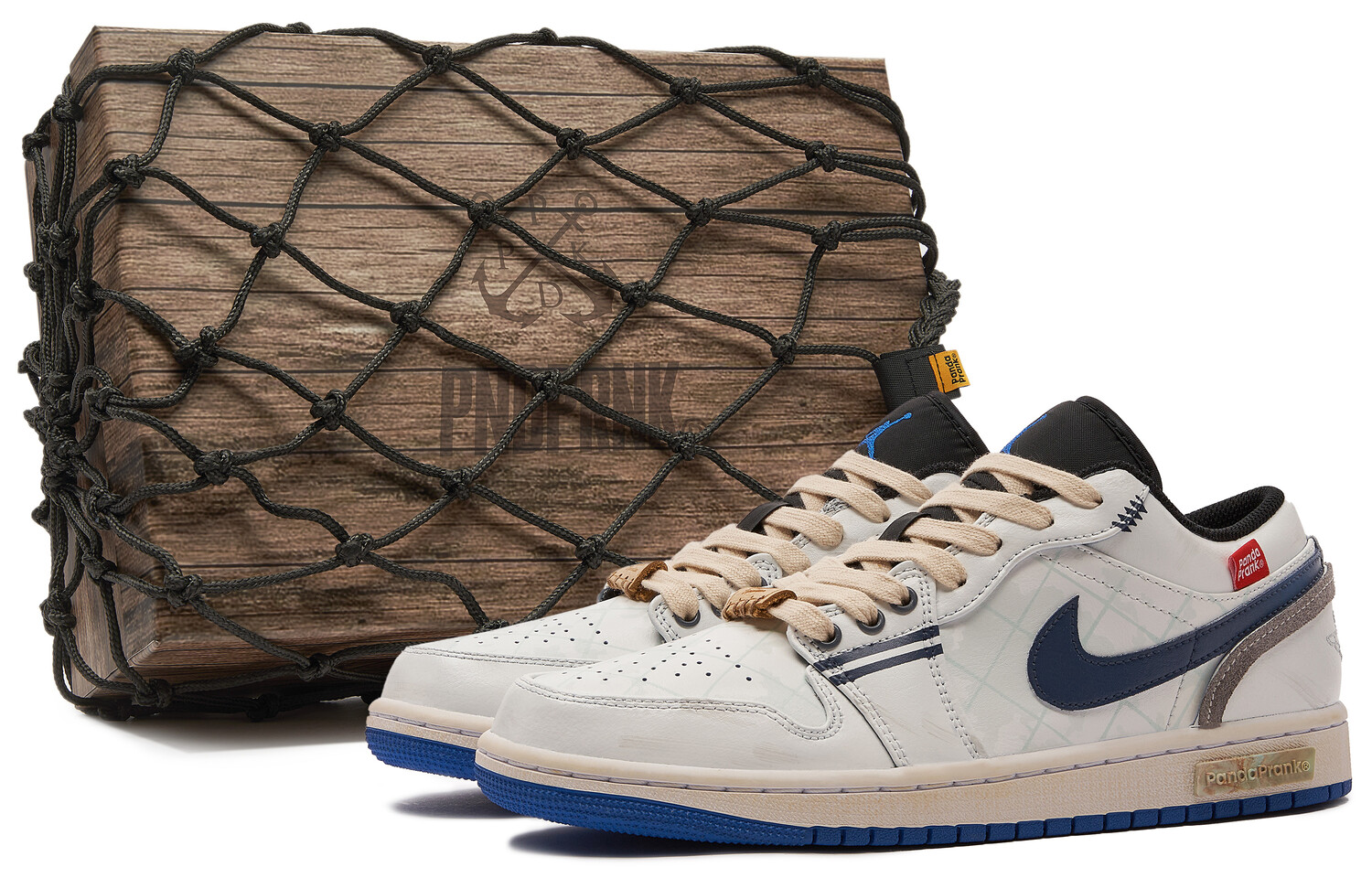 

Кроссовки Air Jordan 1 Vintage Basketball Shoes Men Low-top White/Royal Blue, белый/синий