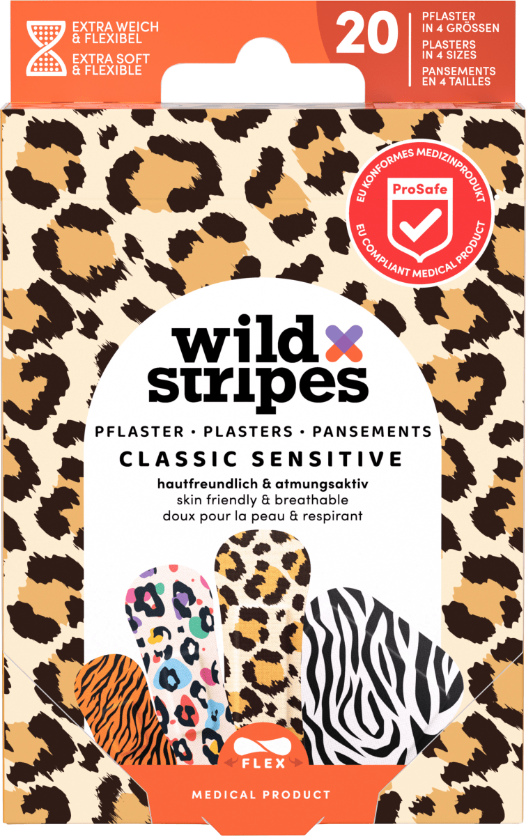 Пластырь Classic Sensitive Animal 20 шт. Wild Stripes