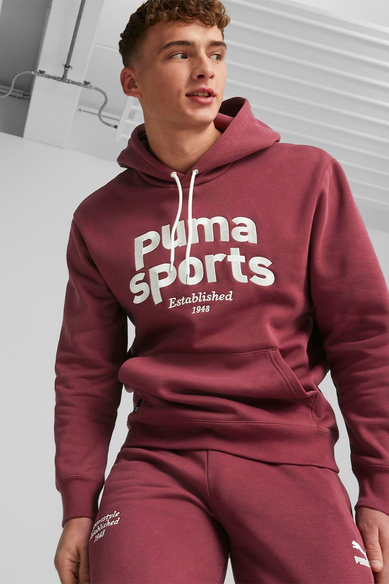 Хлопковая толстовка с вышитым логотипом Puma, серый