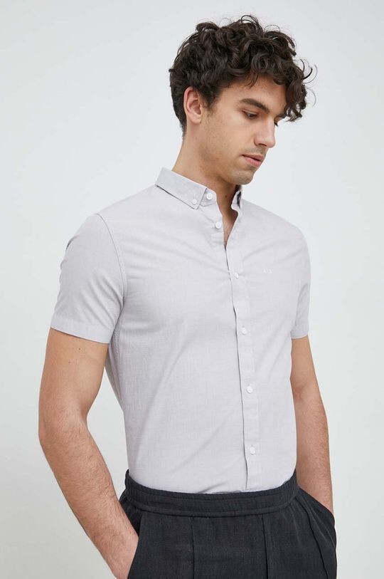 

Хлопчатобумажную рубашку Armani Exchange, серый