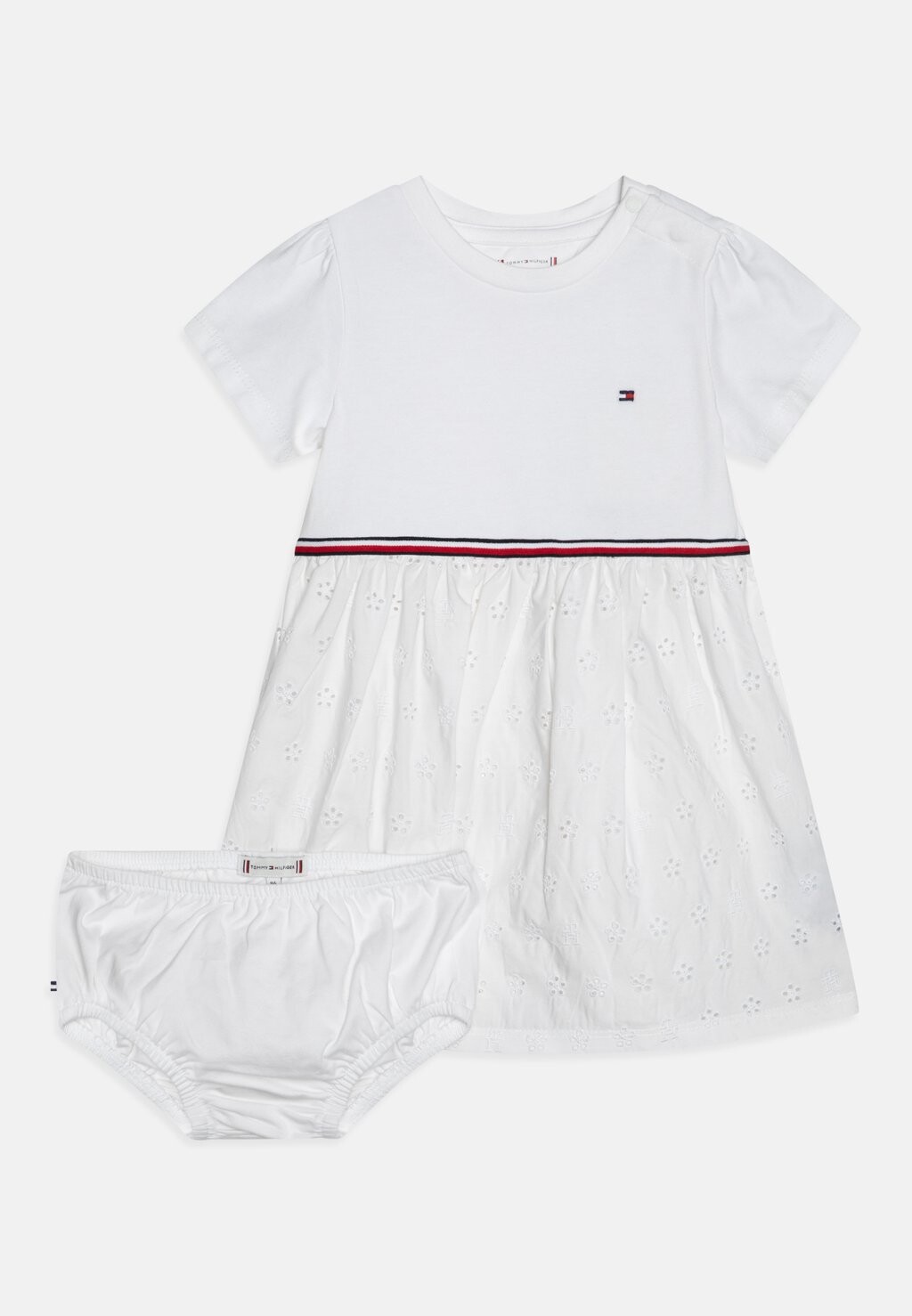 Платье дневное BABY BRODERIE COMBI DRESS Tommy Hilfiger, цвет white дневное платье argyle block dress tommy hilfiger мультиколор