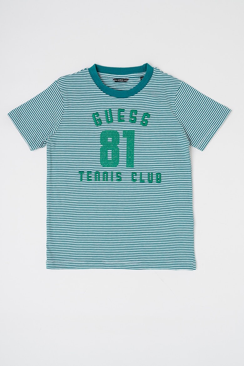 

Футболка с полоской и логотипом Guess, зеленый