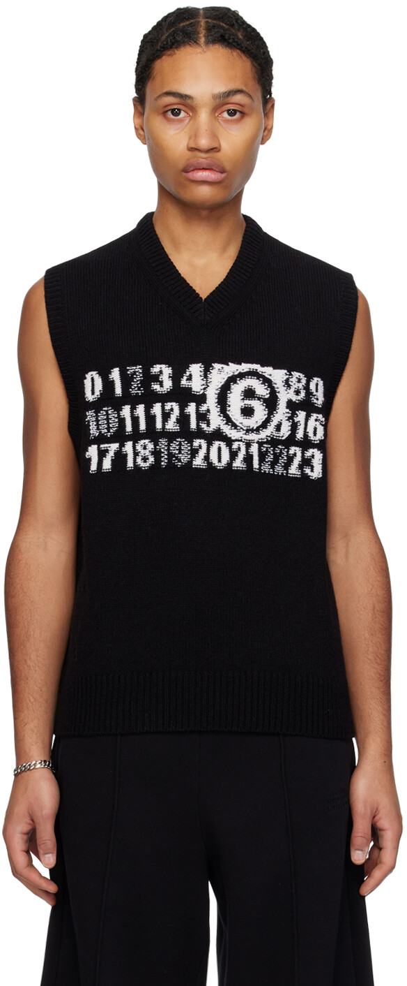 

Черный жаккардовый жилет Mm6 Maison Margiela