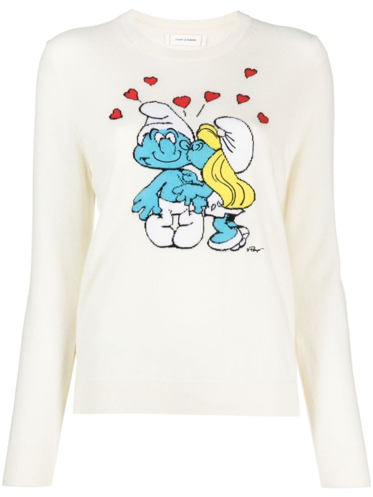 

Chinti & Parker джемпер Valentine Smurf с круглым вырезом, нейтральный цвет