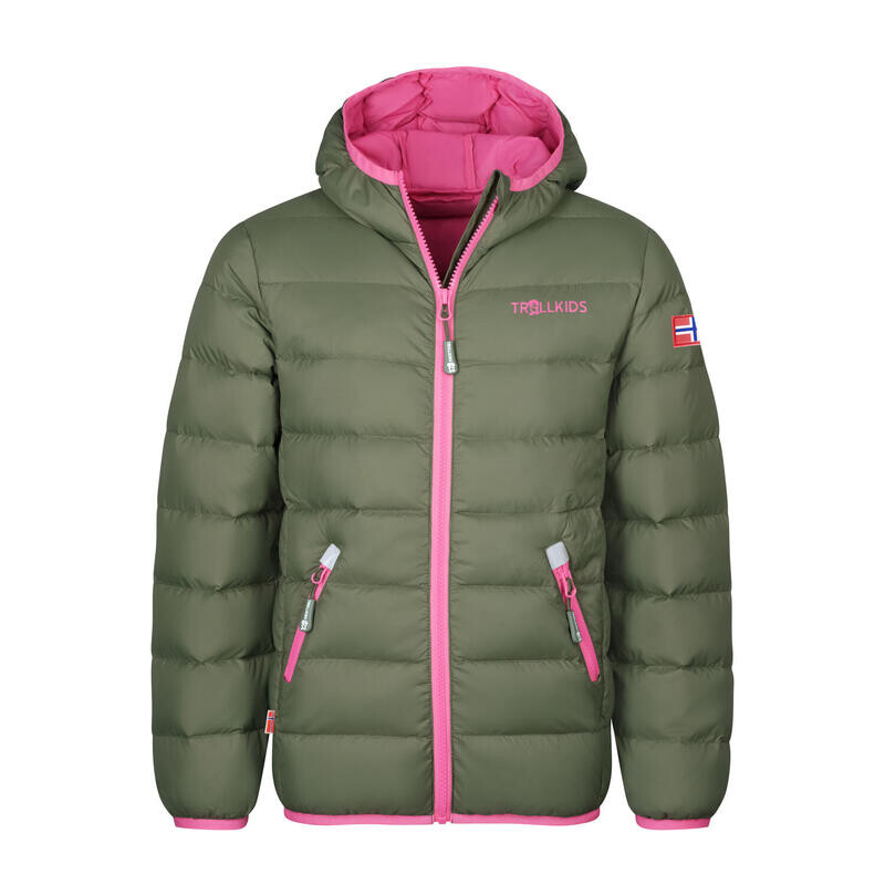 

Детский пуховик Dovrefjell Dark Olive/Light Magenta TROLLKIDS, цвет gruen