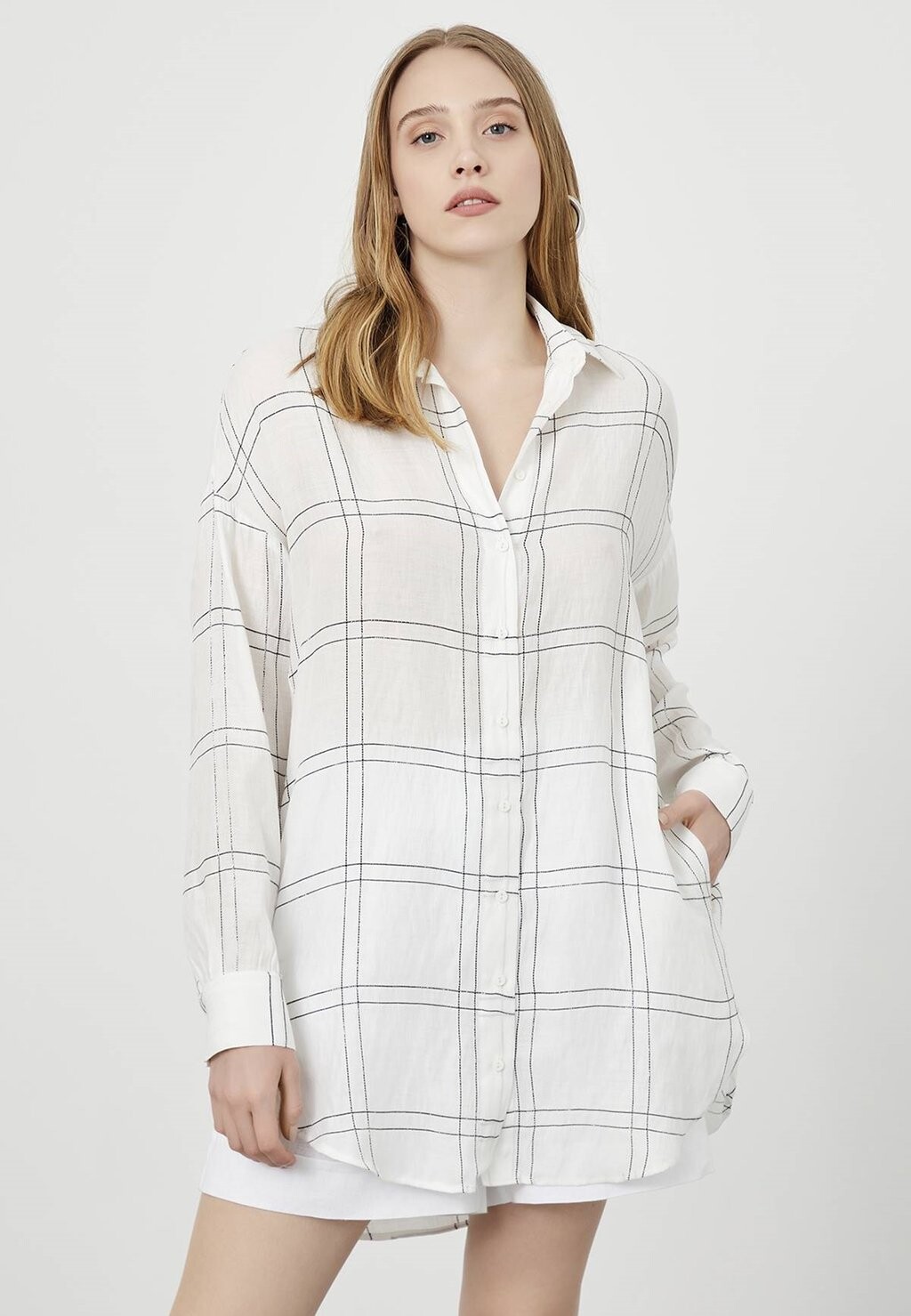 

Блузка-рубашка LONG SLEEVE Just Like You, цвет white