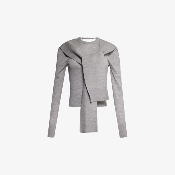 

Джемпер rica из смесовой шерсти с двойным эффектом Jacquemus, серый