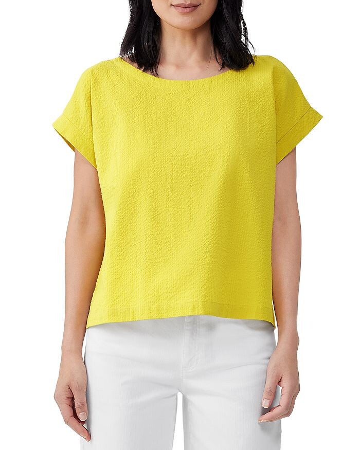 

Топ с вырезом лодочкой из органического хлопка Eileen Fisher
