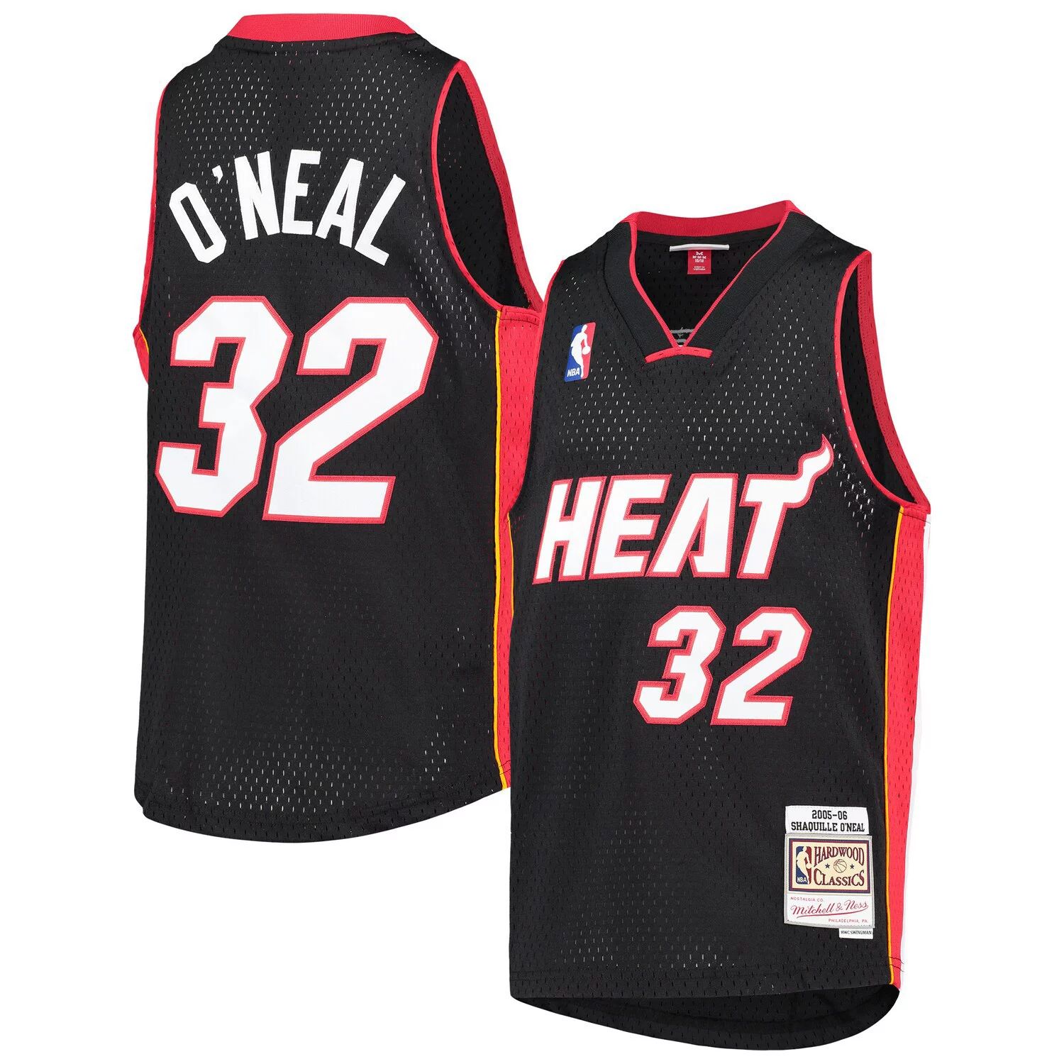 

Молодежная майка Mitchell & Ness Shaquille O'Neal Black Miami Heat 2005-06 Hardwood Classics Swingman Unbranded