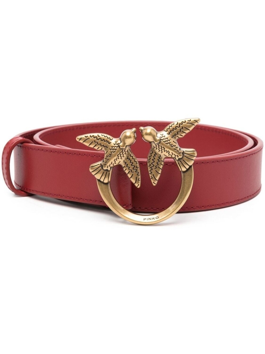 

PINKO ремень с пряжкой Love Birds, красный