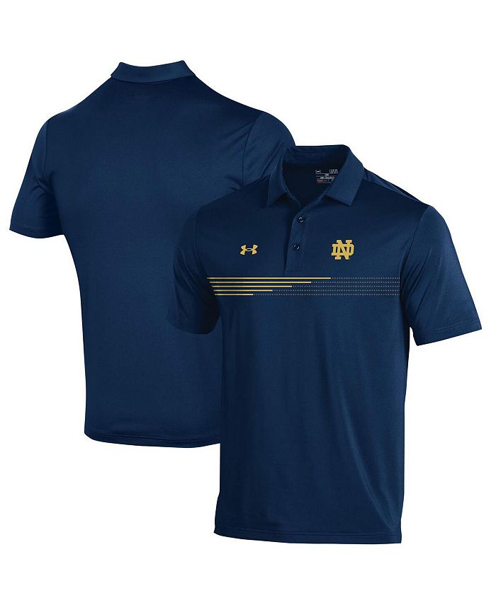 

Мужская темно-синяя футболка-поло в зеленую полоску Notre Dame Fighting Irish Under Armour, синий