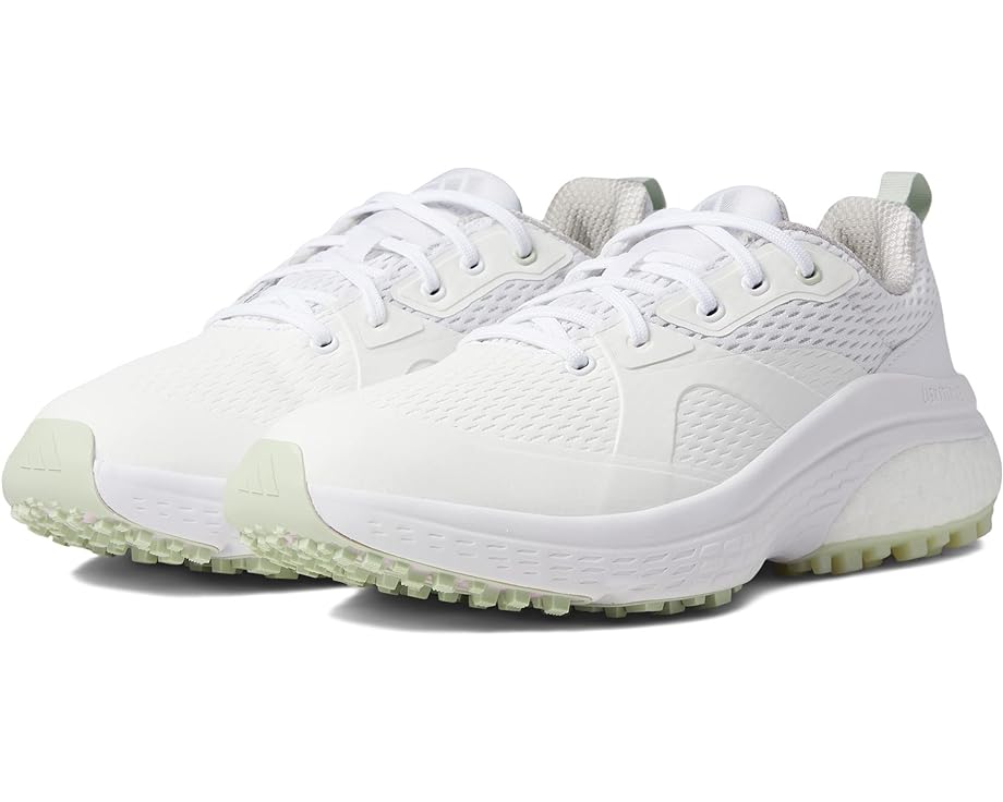 цена Кроссовки Adidas Solarmotion Spikeless Golf Shoe, цвет Footwear White/Silver Metallic/Linen Green