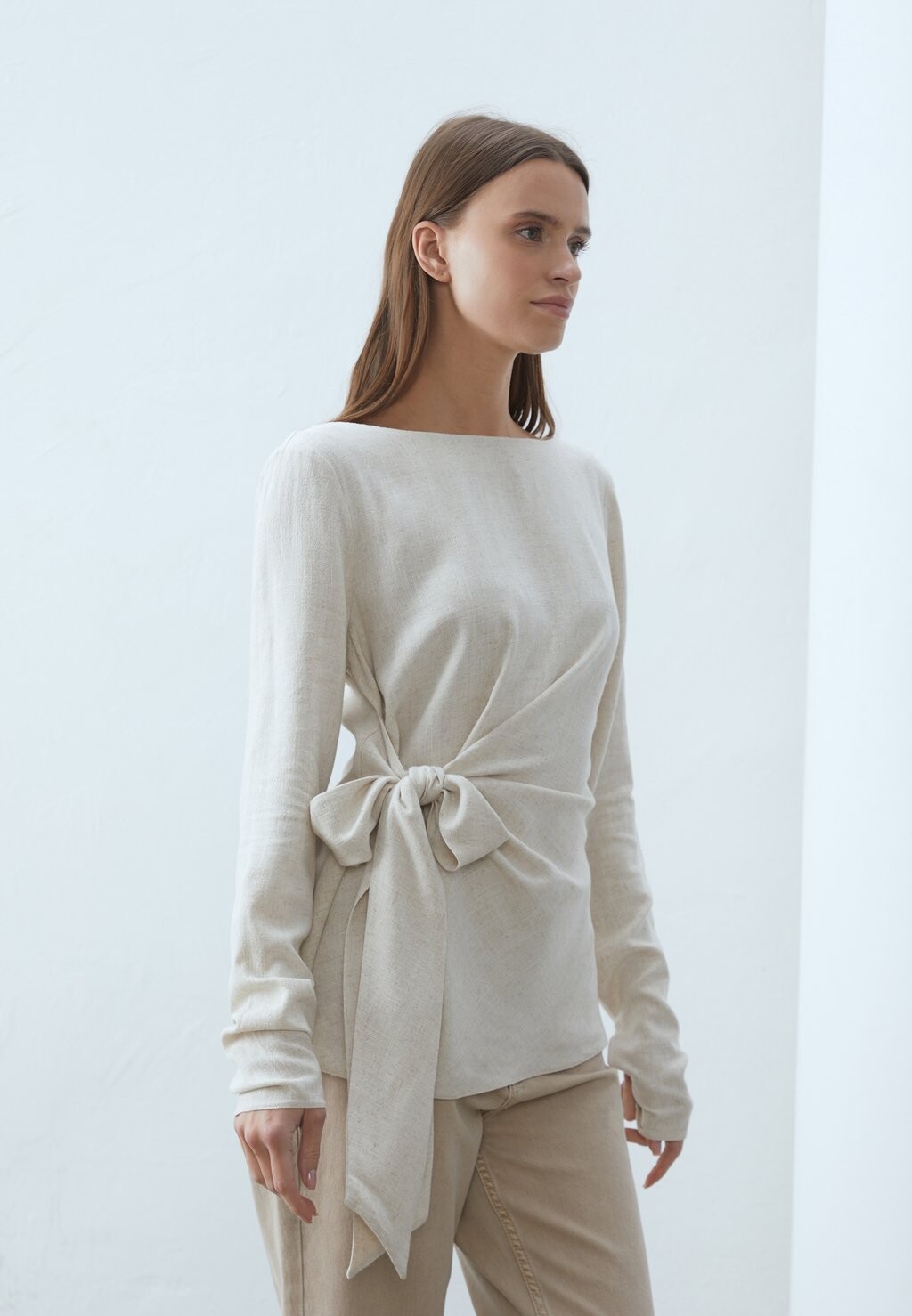 

Блуза LINEN MIX BLEND BLOUSE Anna Field, бежевый