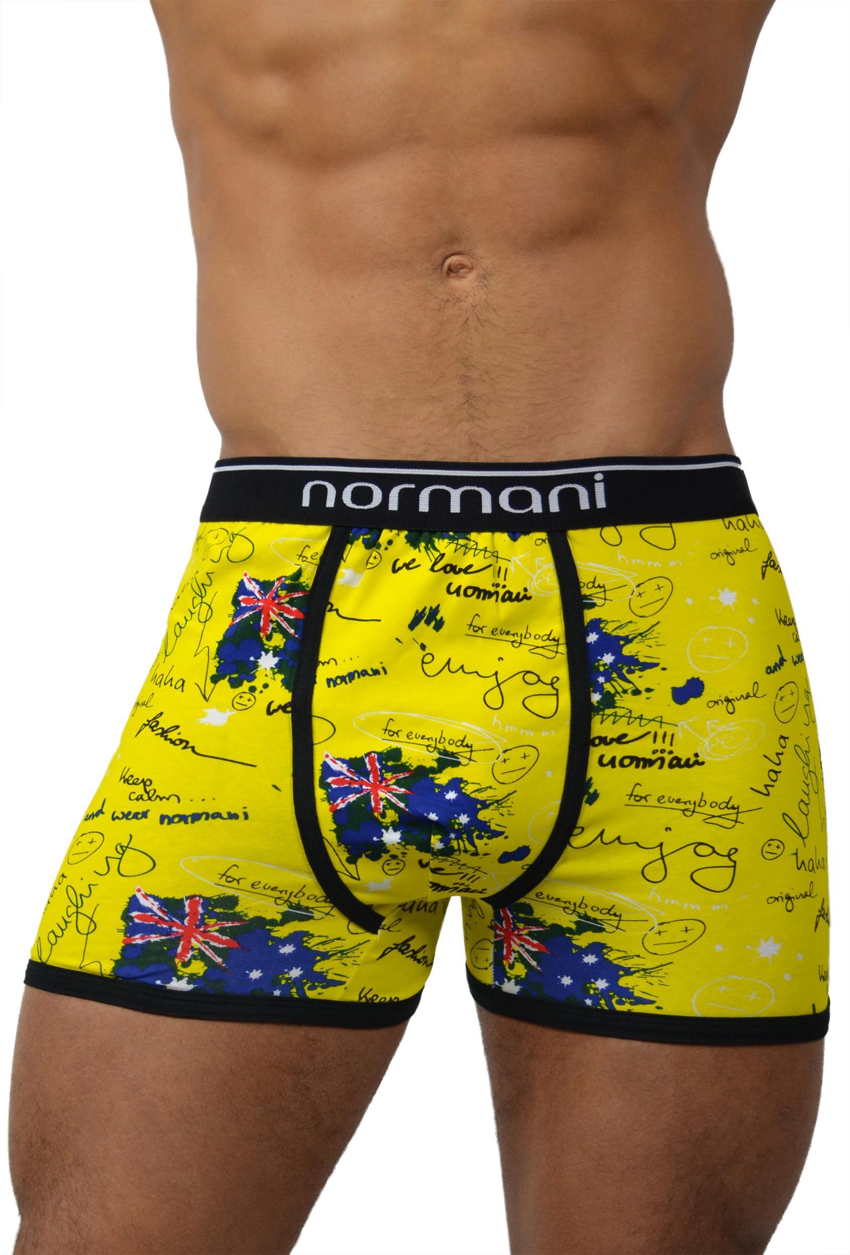 Боксеры normani 6 Stück Retro Boxershorts aus Baumwolle, цвет Crazy Yellow Britannia