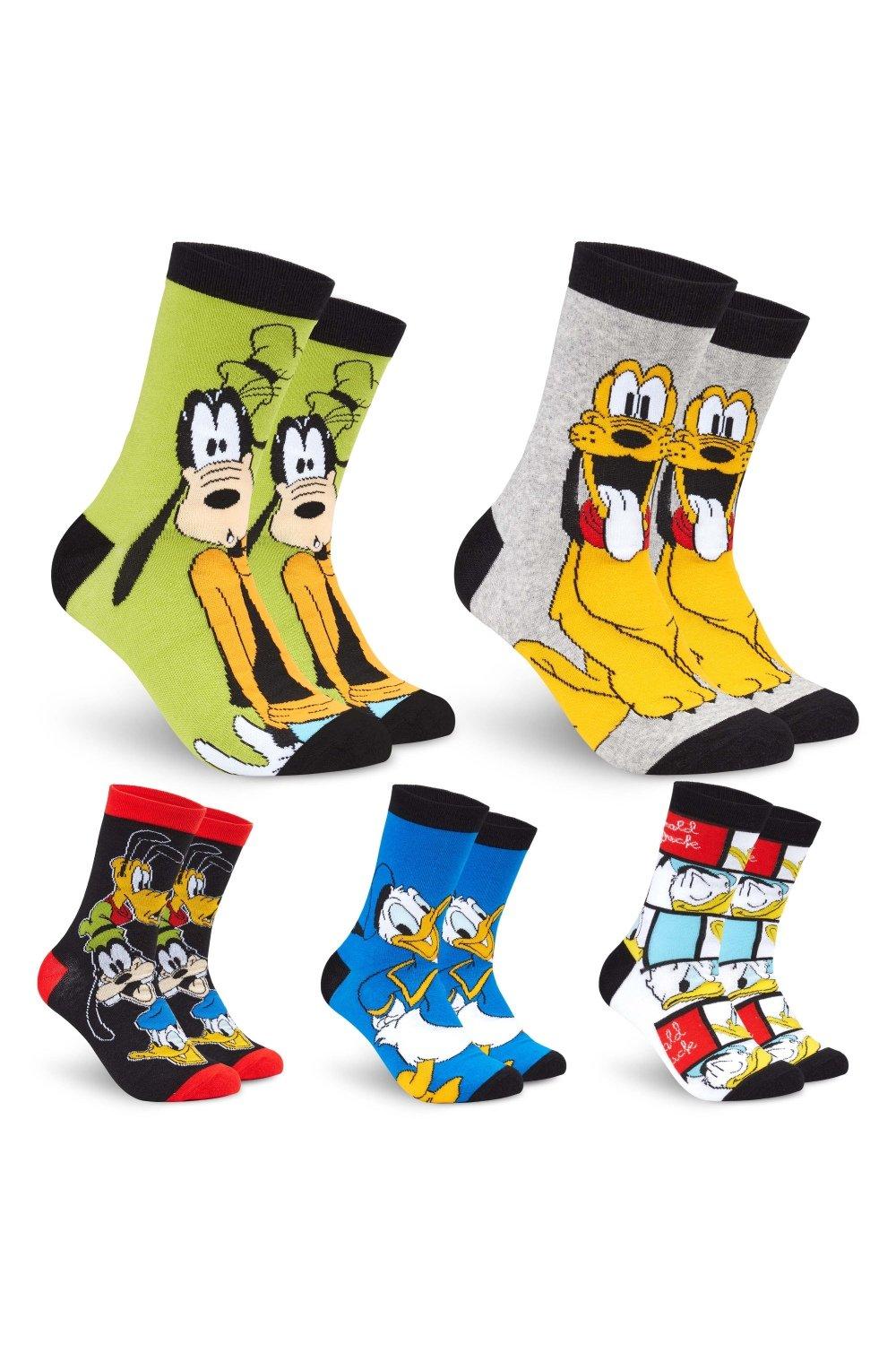 Микки и друзья, 5 пар носков Disney, мультиколор носки с микки маусом happy socks x disney all smiles 36 40