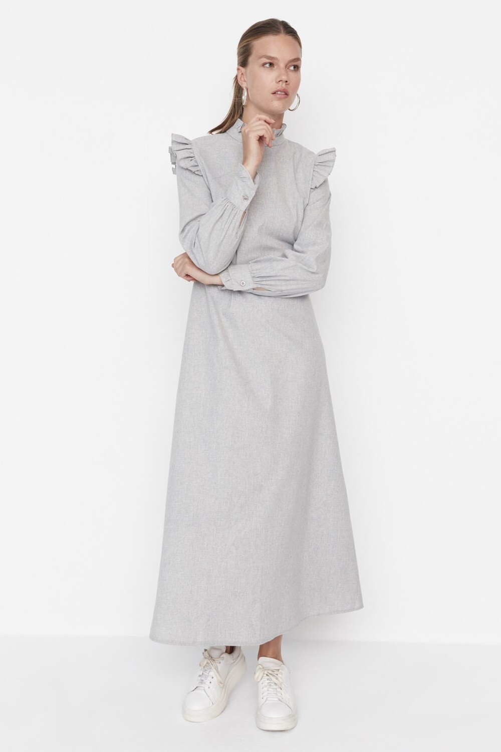 

Платье - Серый - А-силуэт Trendyol Modest, серый