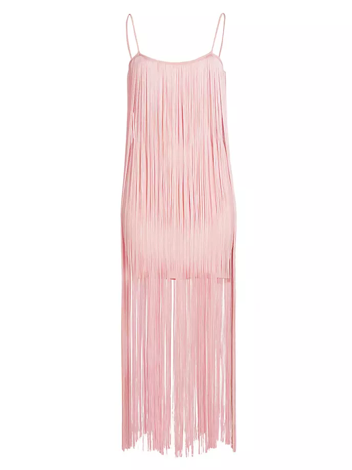 

Удлиненное мини-платье с бахромой Alexander Wang, цвет cradle pink