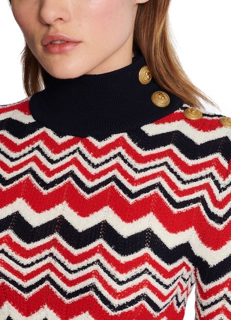 

Свитер тонкой вязки «елочкой» Balmain