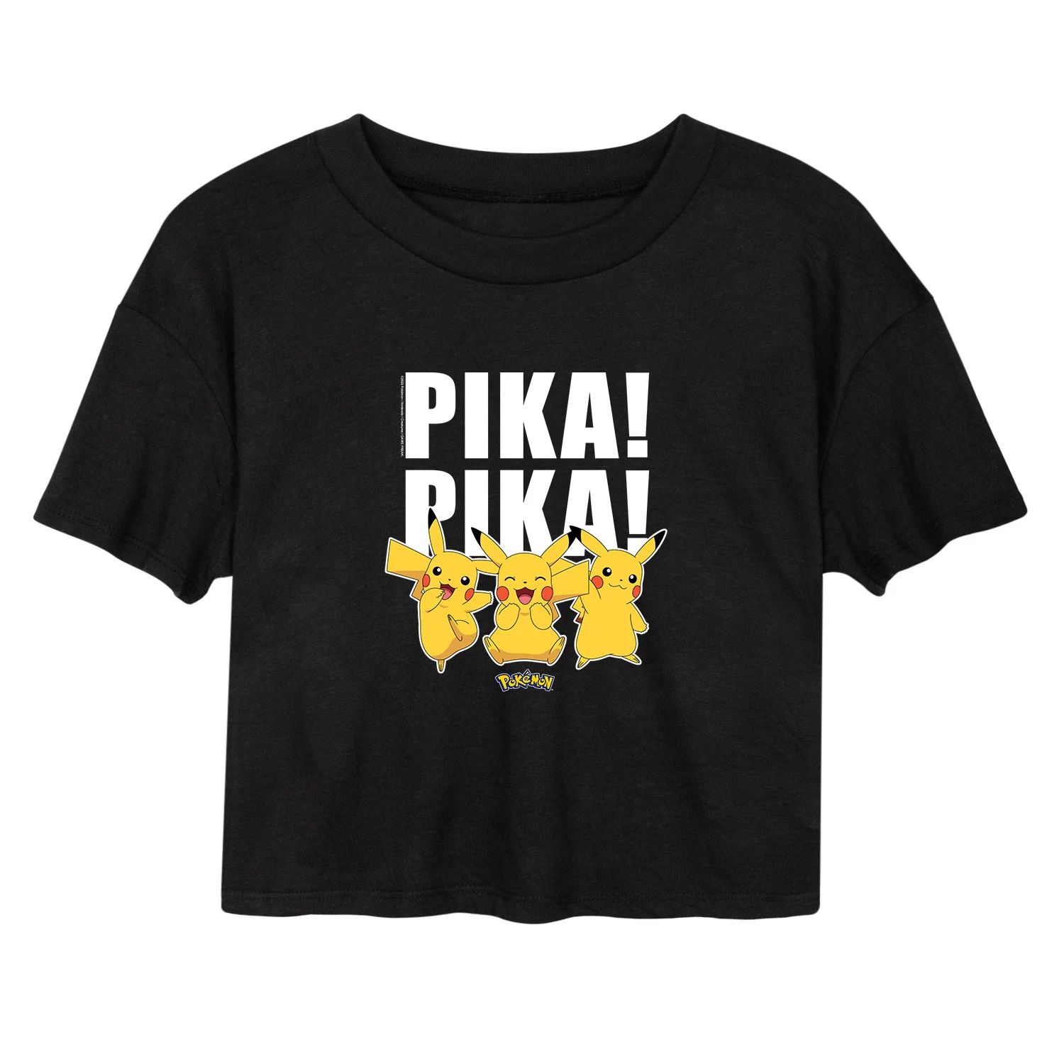 Укороченная футболка для юниоров Pokémon Pika Pika Licensed Character pika pika