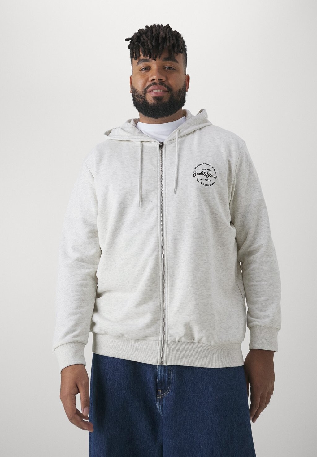 

Толстовка JJFOREST ZIP HOOD Jack & Jones, цвет white melange