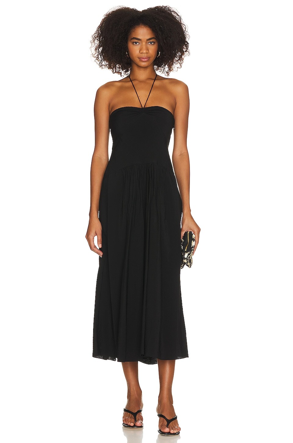 

Платье Vince Ruched Halter Neck, черный
