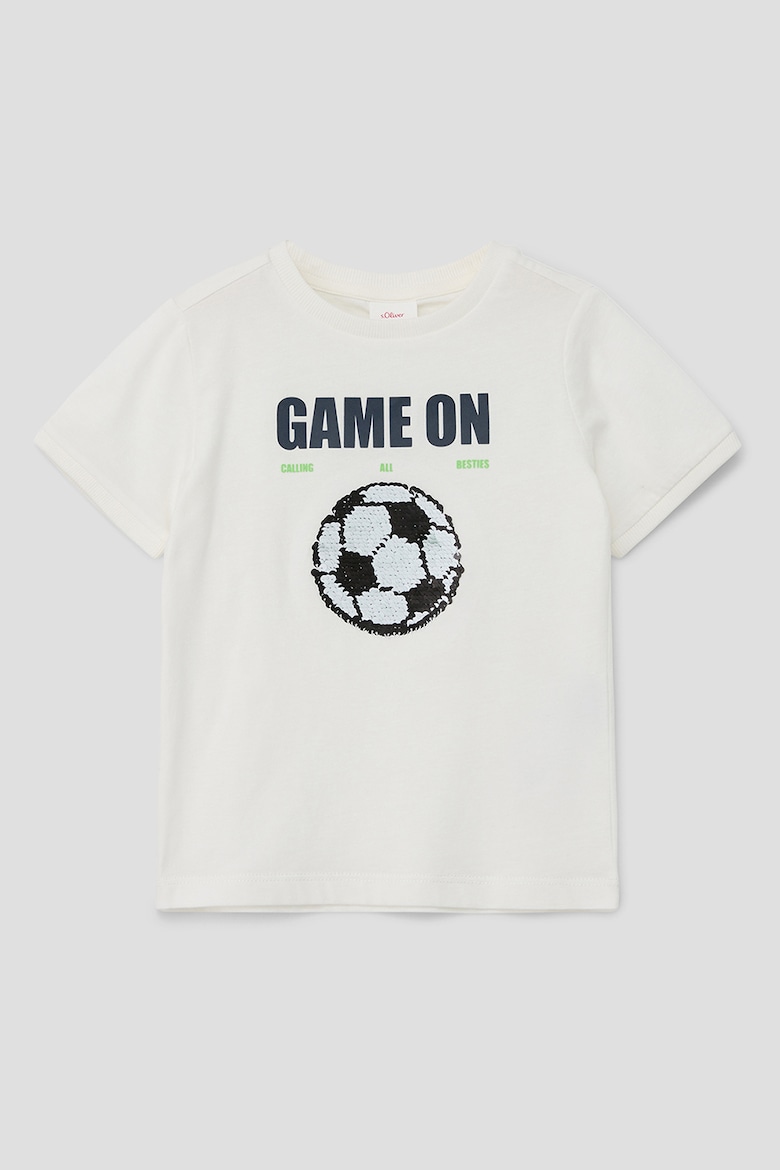 Футболка с овальным вырезом и принтом S Oliver, белый футболка с овальным вырезом 2 шт s oliver белый