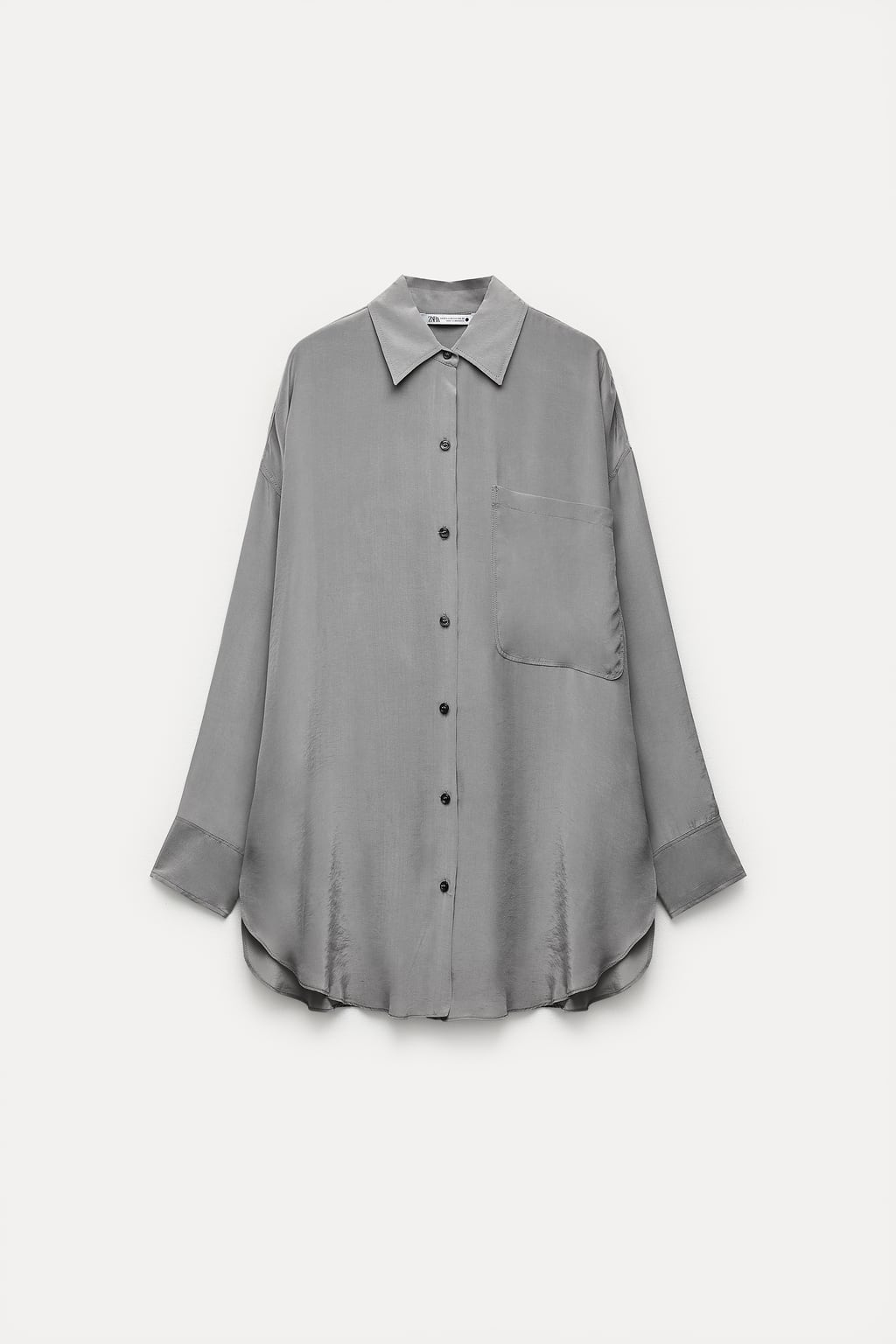 

Минималистичная струящаяся рубашка Zw Collection ZARA, серый