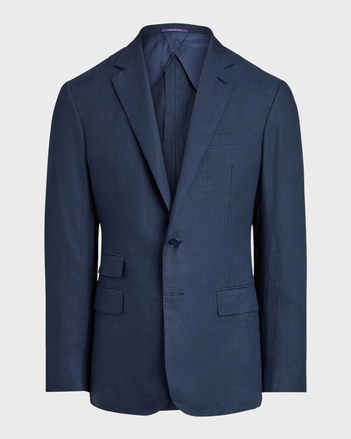 

Мужской пиджак в клетку ручной работы Kent ручной работы Ralph Lauren Purple Label, цвет Navy Multi