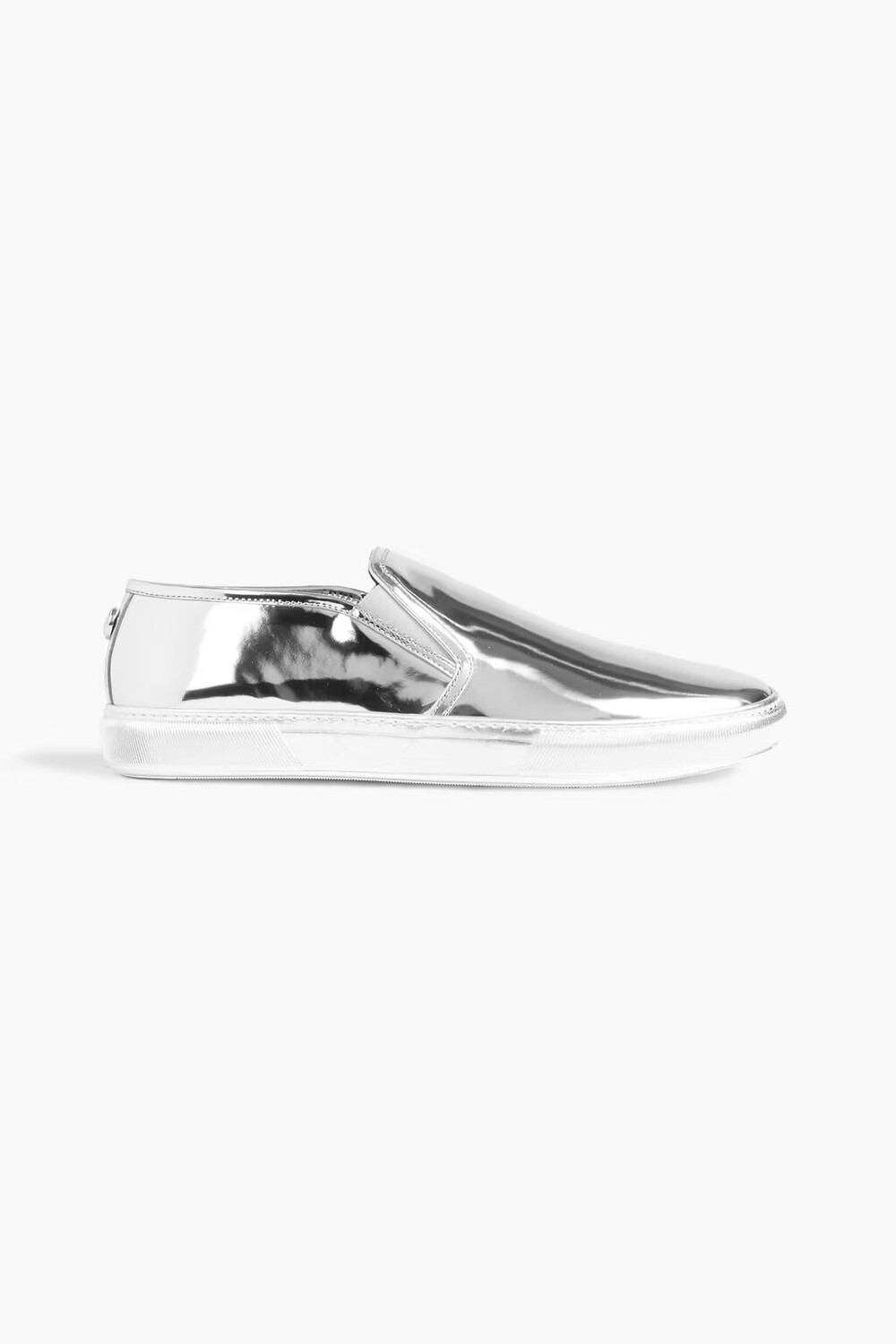 

Слипоны из зеркальной кожи Balmain, серебро