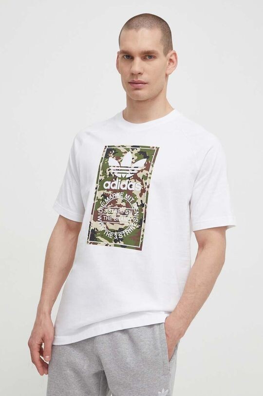 

Хлопковая футболка adidas Originals, белый