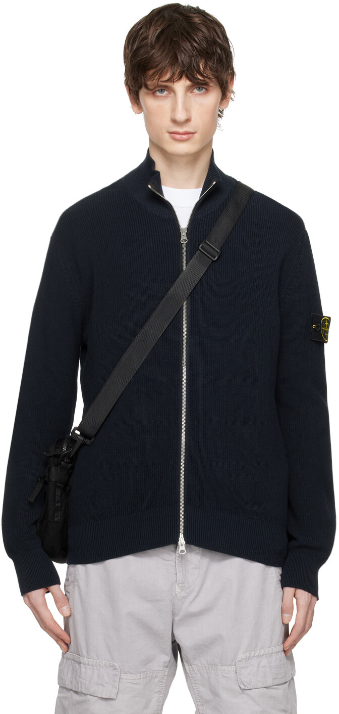 

Темно-синий свитер с нашивками Stone Island, цвет Navy blue