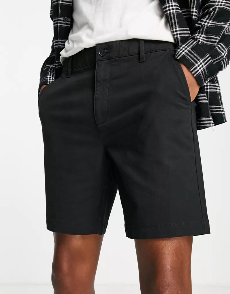 

Черные шорты чинос узкого кроя Topman