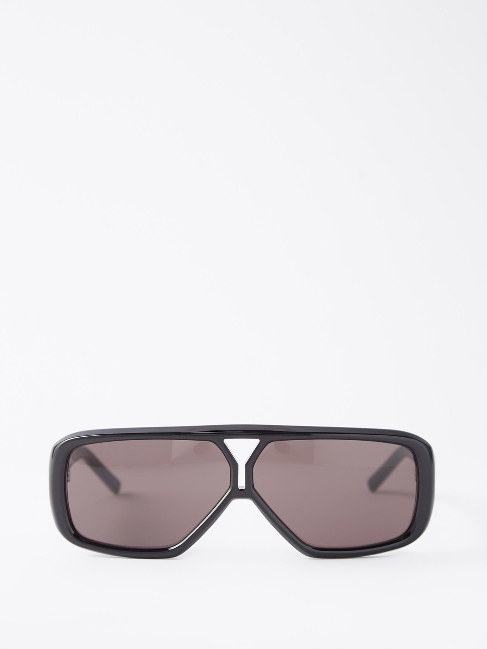 солнцезащитные очки saint laurent черный Прямоугольные солнцезащитные очки-авиаторы из ацетата Saint Laurent, черный