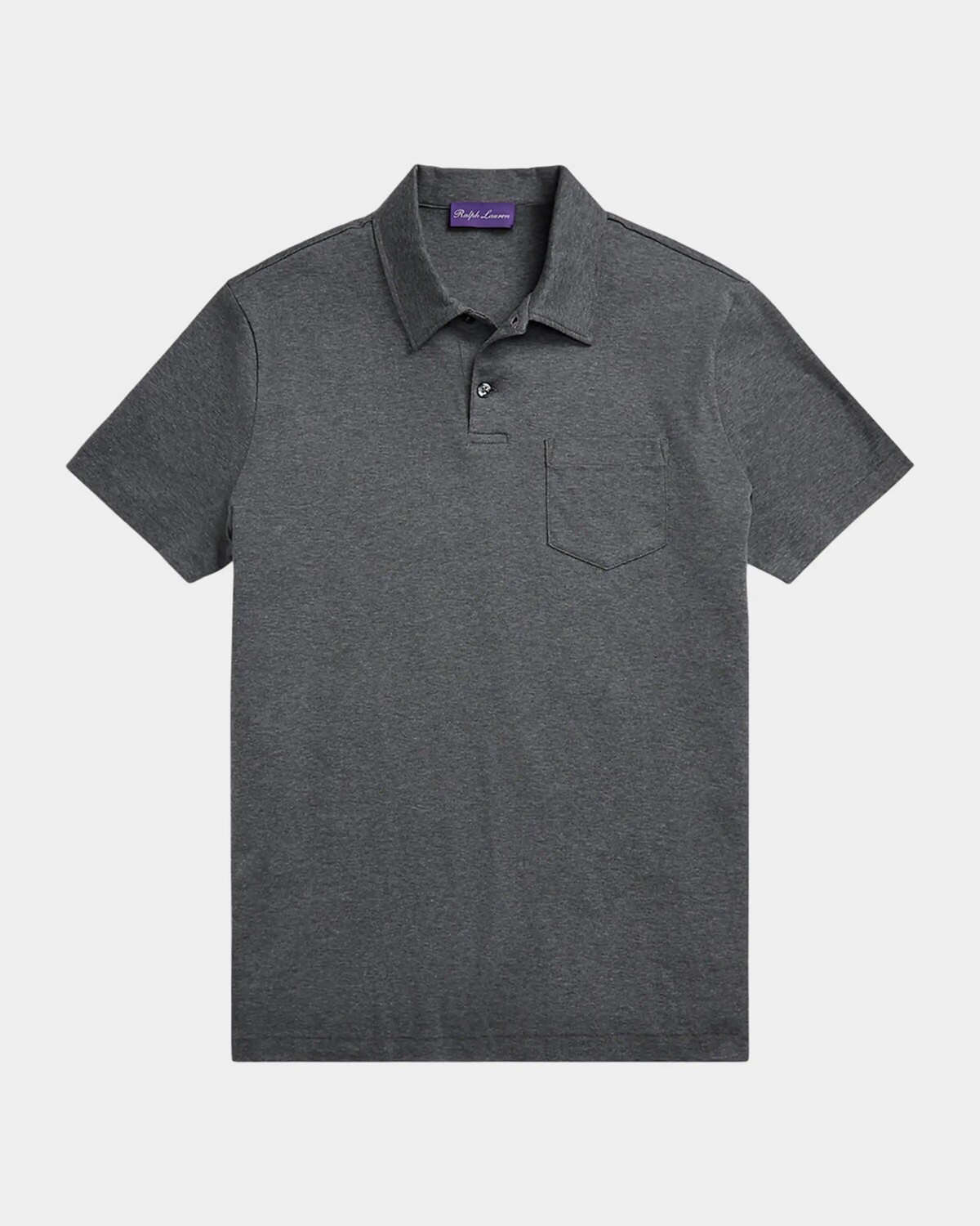 

Мужская рубашка-поло интерлок Ralph Lauren Purple Label, цвет Heather Grey