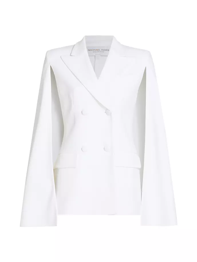 Двубортный пиджак-накидка Michael Kors Collection, белый кроссовки низкие spencer wedge trainer michael michael kors цвет black optic white