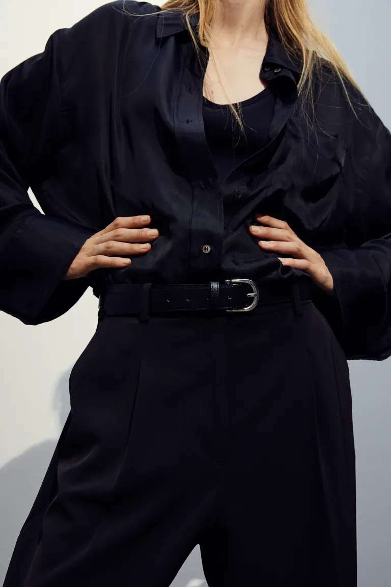 

Элегантные брюки с завышенной талией H&M, черный