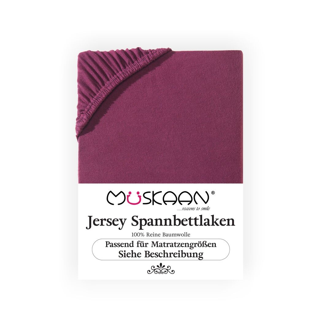 

Простыня Müskaan Jersey 180x200 - 200x220 бордовая для кроватей с пружинным матрасом и водяной простыни 100% хлопок