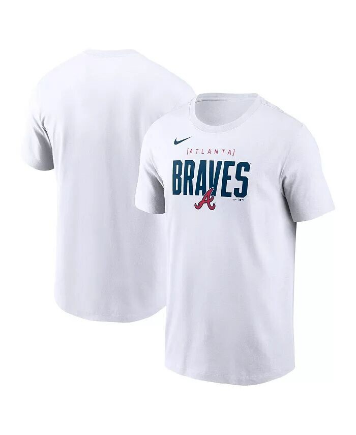 

Мужская белая футболка Atlanta Braves Home Team Bracket Stack Stack Nike, белый