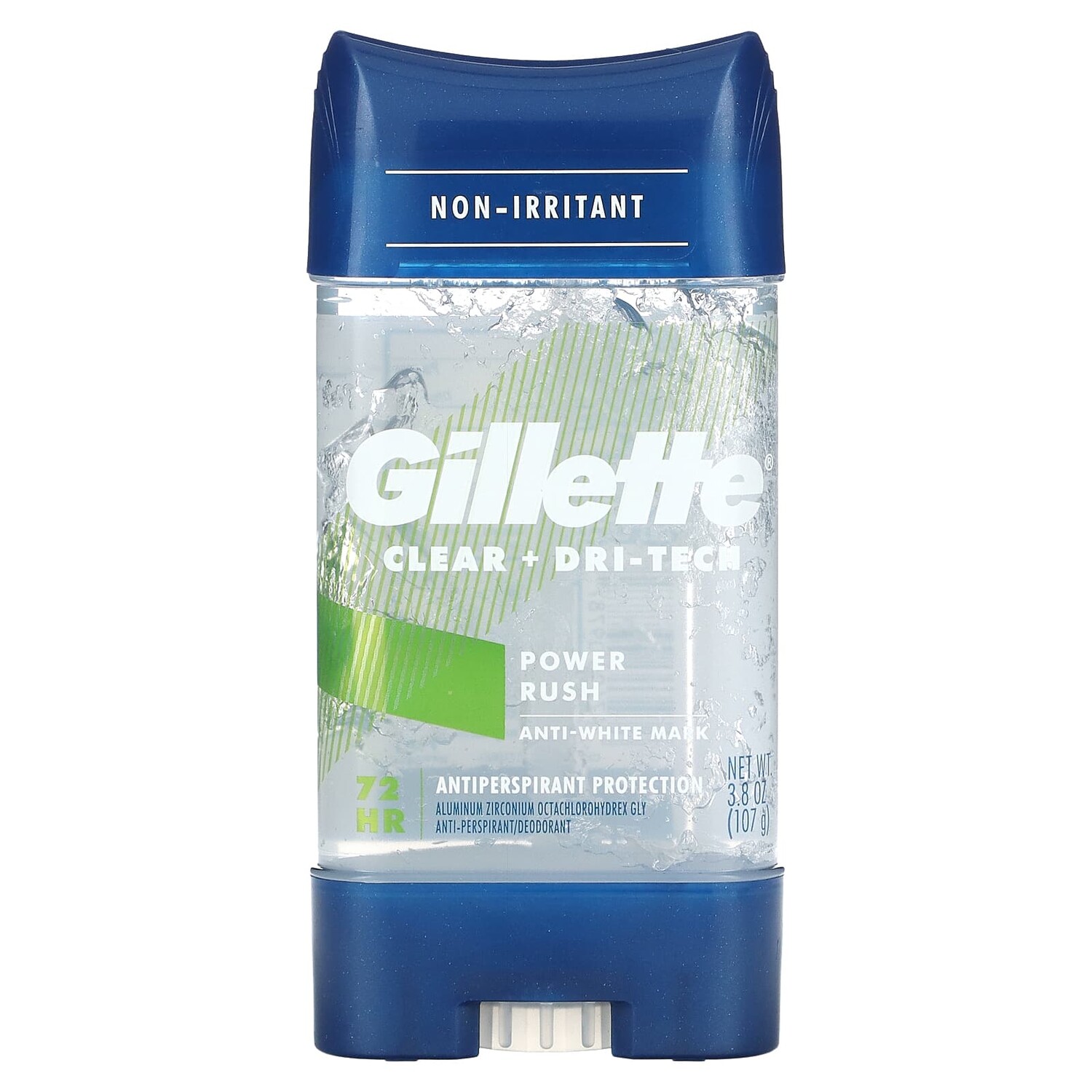 

Clear + Dri-Tech, дезодорант и антиперспирант, Power Rush, 107 г (3,8 унции), Gillette