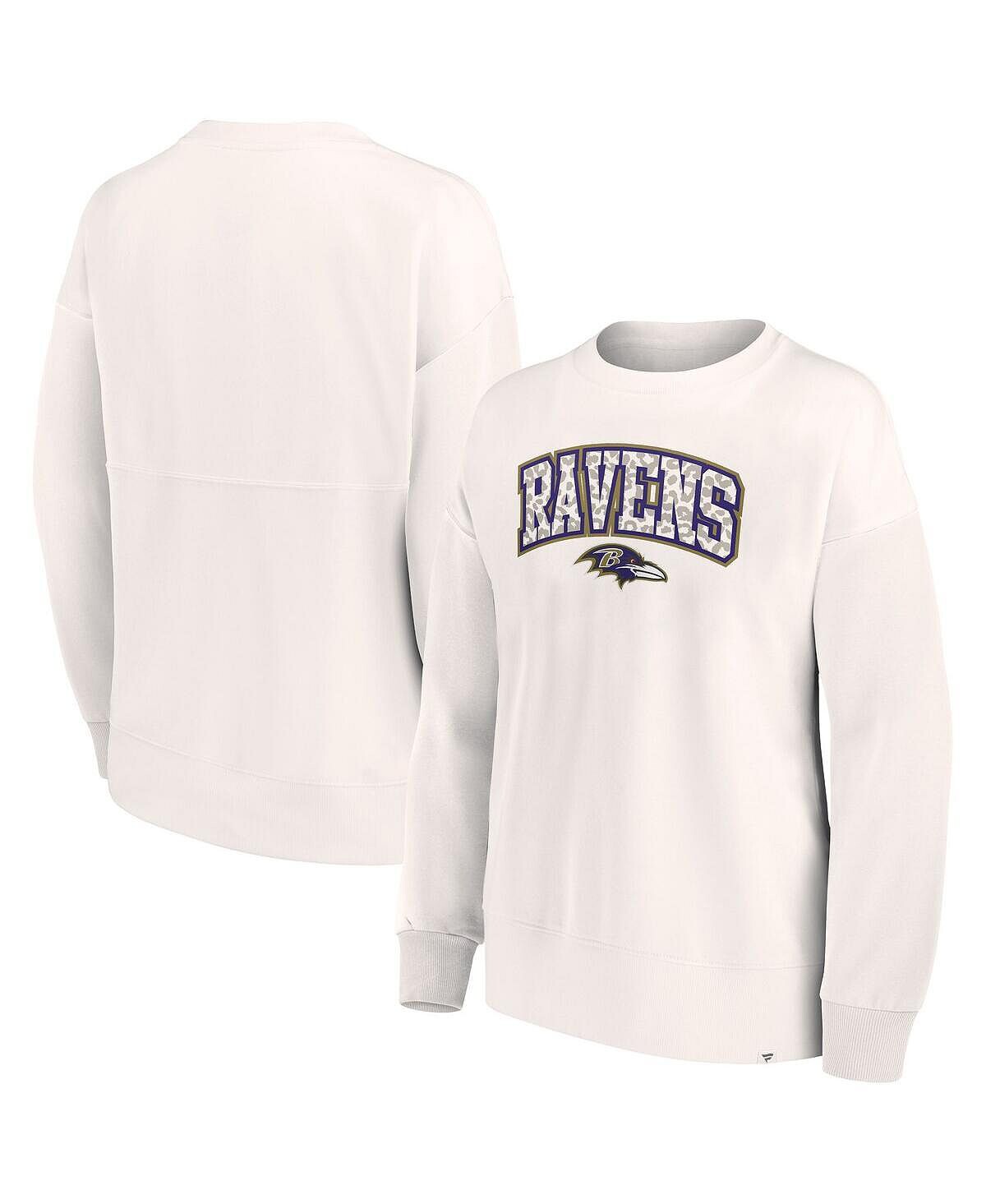 

Женский белый пуловер с логотипом Baltimore Ravens Leopard Team Fanatics, белый