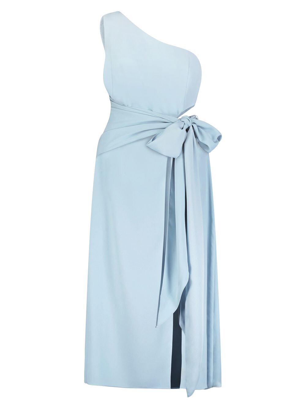 

Платье на одно плечо с вырезом и бантом BCBGMAXAZRIA, синий